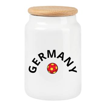 Germany Design for German Fan Football - Cookie Jar with Wooden Lid - white - Front
