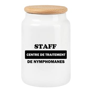 STAFF ;) - Keksdose mit Holzdeckel - Weiß - Vorne