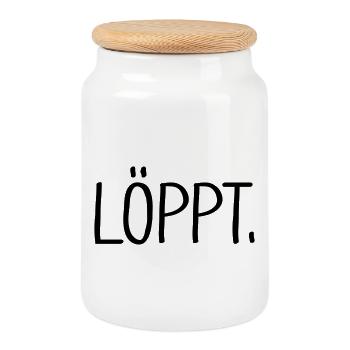 löppt - Keksdose mit Holzdeckel - Weiß - Vorne