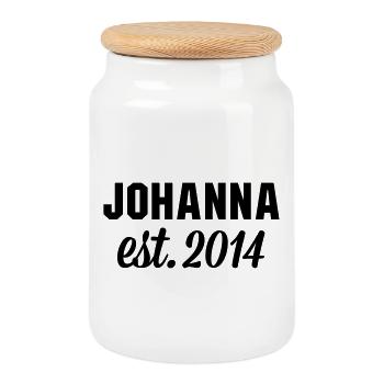 Johanna est 2014 - Keksdose mit Holzdeckel - Weiß - Vorne