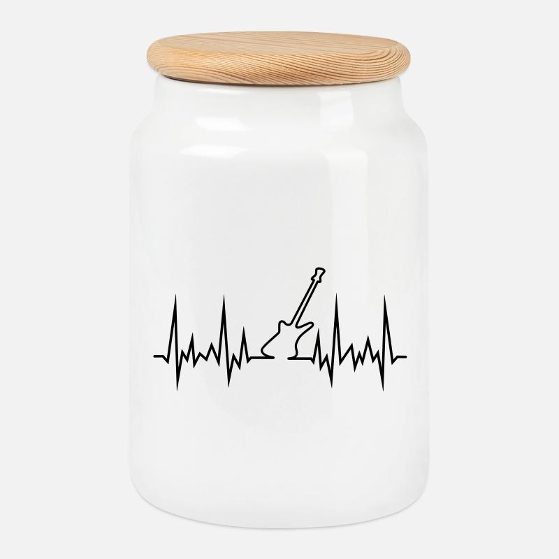 verbesserte_egitarre - Cookie Jar with Wooden Lid - white