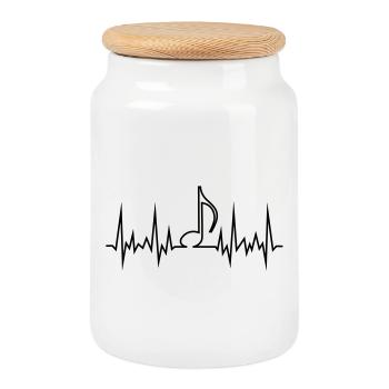 wave_note - Keksdose mit Holzdeckel - Weiß - Vorne