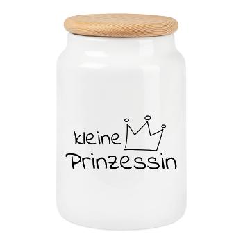Petite princesse - Boîte à biscuits avec couvercle en bois - blanc - Devant