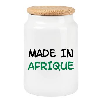 Made in AFRIKA! - Keksdose mit Holzdeckel - Weiß - Vorne