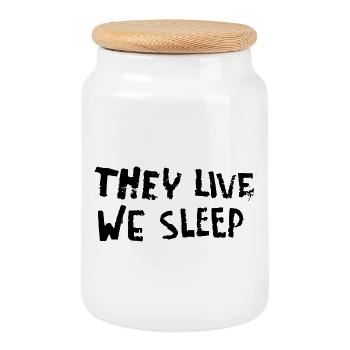They Live - We Sleep - Keksdose mit Holzdeckel - Weiß - Vorne