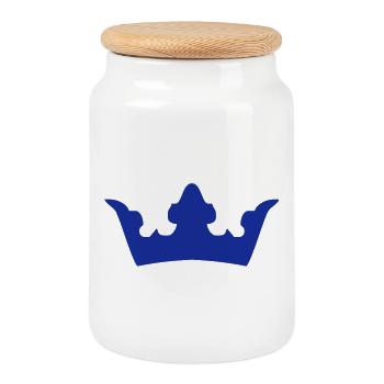 crown - Cookie Jar with Wooden Lid - white - Front