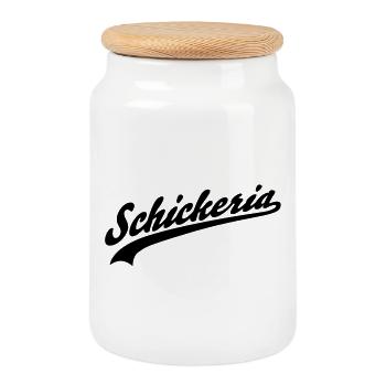 Schickeria - Cookie Jar with Wooden Lid - white - Front