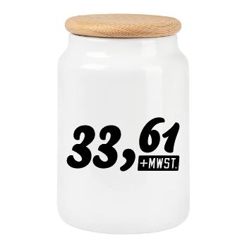 40th Birthday - Cookie Jar with Wooden Lid - white - Front