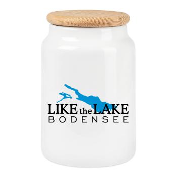 Like the Lake Bodensee - Keksdose mit Holzdeckel - Weiß - Vorne