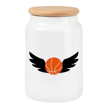 Basketball - Basket Ball - Game - Sport - Player - Keksdose mit Holzdeckel - Weiß - Vorne