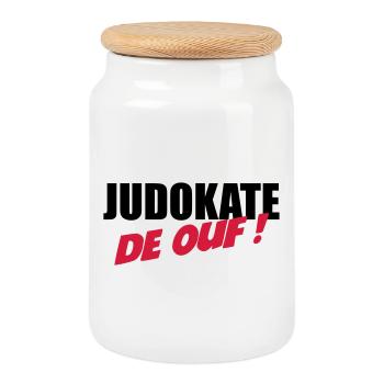 Judo / Judoka / Sport / Fight / Fighter / Strong - Boîte à biscuits avec couvercle en bois - blanc - Devant