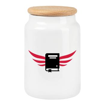 Bookseller Bookstore Buchhändler Libraire Book - Cookie Jar with Wooden Lid - white - Front