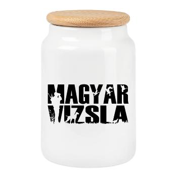 Jagdhund Magyar Viszla - Keksdose mit Holzdeckel - Weiß - Vorne