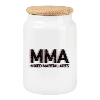 Mixed Martial Arts MMA - Keksdose mit Holzdeckel - Weiß - Vorne