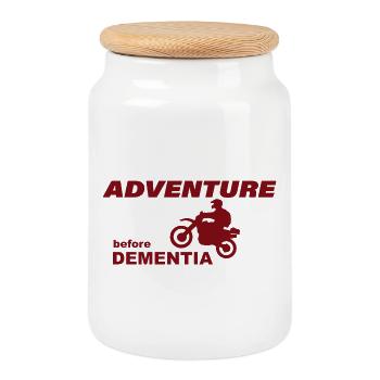 AVENTURE À MOTO - Boîte à biscuits avec couvercle en bois - blanc - Devant