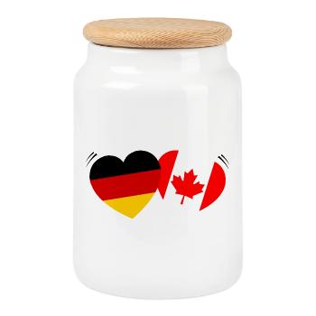 Deutsch-kanadische Liebe - Keksdose mit Holzdeckel - Weiß - Vorne