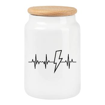 Électricien Palpitations cardiaques - Boîte à biscuits avec couvercle en bois - blanc - Devant