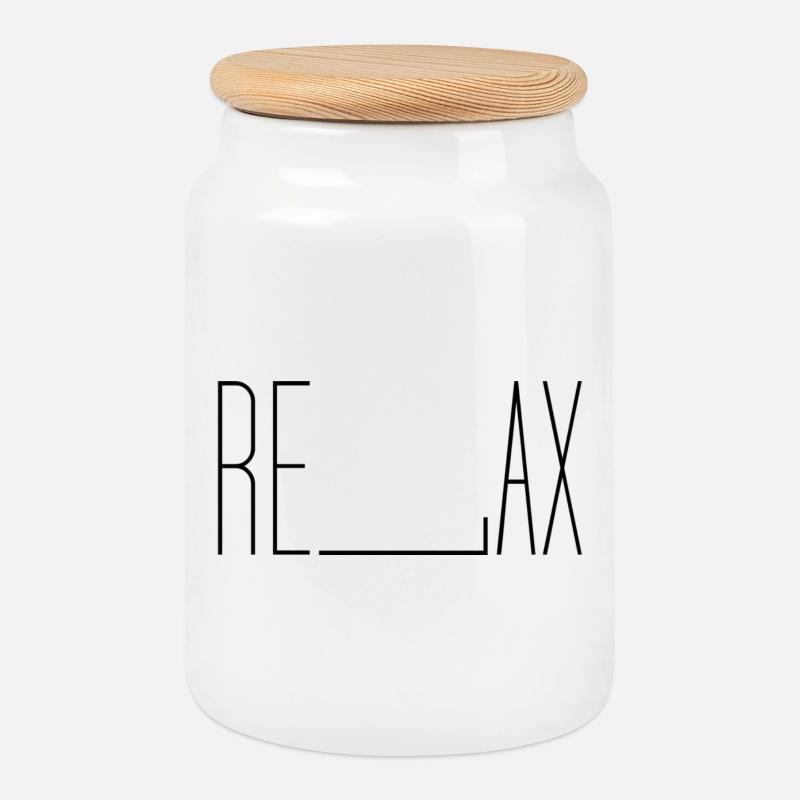 Relax - Keksdose mit Holzdeckel - Weiß
