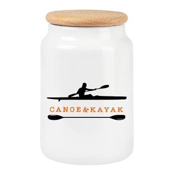 Canoe & Kayak - Cookie Jar with Wooden Lid - white - Front
