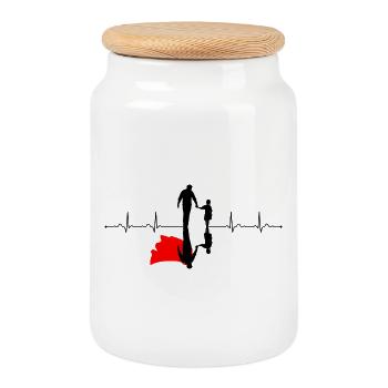 Crimson Shadow Silhouette - Cookie Jar with Wooden Lid - white - Front