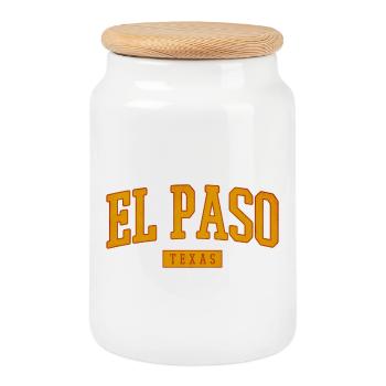 El Paso, Texas, Vintage Western - Boîte à biscuits avec couvercle en bois - blanc - Devant