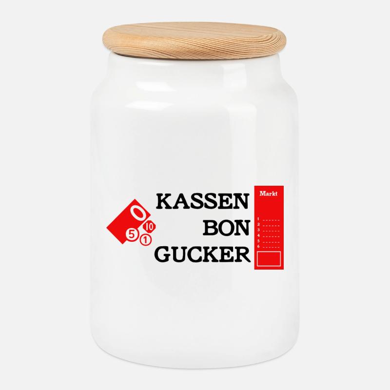 Kassenbongucker - Keksdose mit Holzdeckel - Weiß