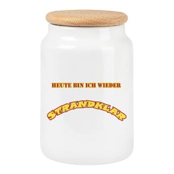 Strandklar - Keksdose mit Holzdeckel - Weiß - Vorne