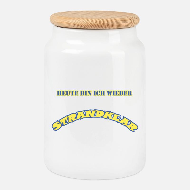 Strandklar - Keksdose mit Holzdeckel - Weiß