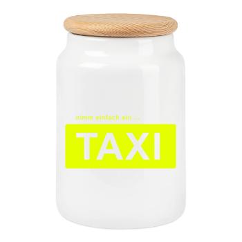 nimm einfach ein taxi - Keksdose mit Holzdeckel - Weiß - Vorne
