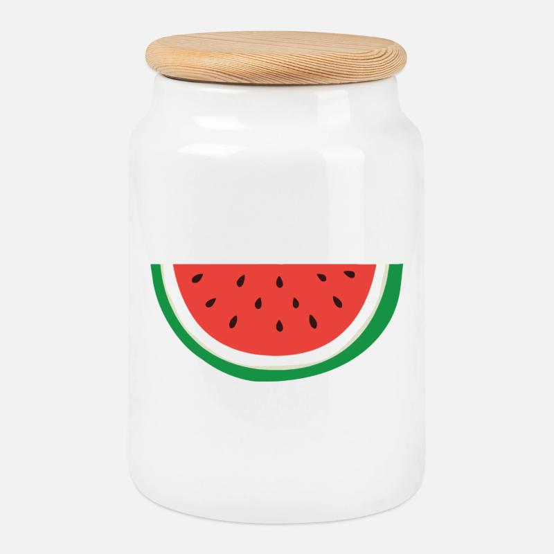Wassermelone - Palästinensisches Symbol - Keksdose mit Holzdeckel - Weiß