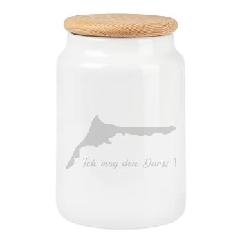 Ich mag den Darss -Meine Halbinsel ! - Keksdose mit Holzdeckel - Weiß - Vorne