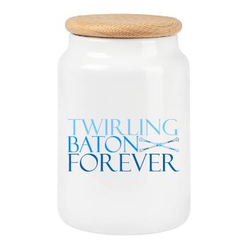 TWB forever bleu - Boîte à biscuits avec couvercle en bois - blanc - Devant