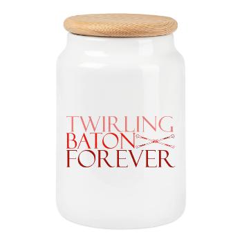 TWB forever rouge - Boîte à biscuits avec couvercle en bois - blanc - Devant