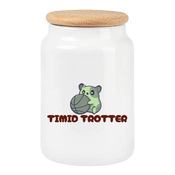 Schüchterne Trotter-Opossum-Slogans - Keksdose mit Holzdeckel - Weiß - Vorne