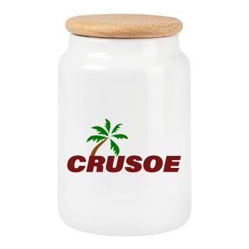 CRUSOE - Keksdose mit Holzdeckel - Weiß - Vorne