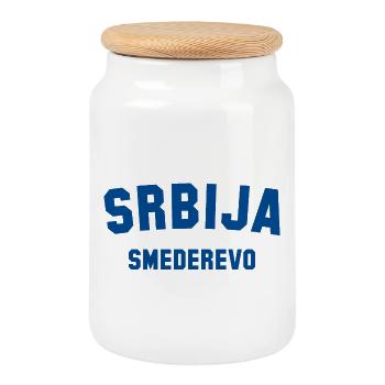 SMEDEREVO Serbia Serbien - Keksdose mit Holzdeckel - Weiß - Vorne