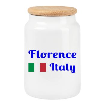 Florenz, Italien - Stilvolle Drucke - Keksdose mit Holzdeckel - Weiß - Vorne