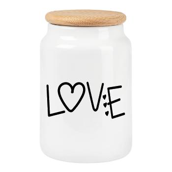 SAINT VALENTIN CITATION AMOUR - Boîte à biscuits avec couvercle en bois - blanc - Devant