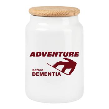 SNOWBOARD ADVENTURE - Keksdose mit Holzdeckel - Weiß - Vorne