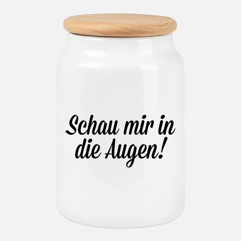 Schau mir in die Augen - Keksdose mit Holzdeckel - Weiß