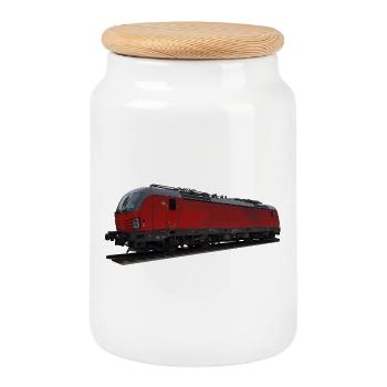 Vectron - Boîte à biscuits avec couvercle en bois - blanc - Devant