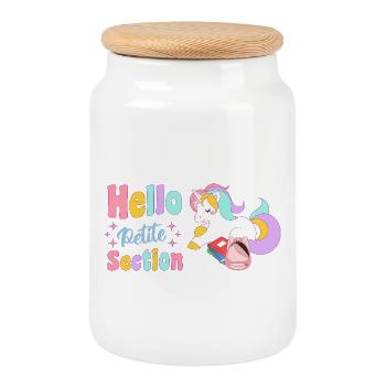 Hello Petite Section Rentrée Scolaire Maternelle - Cookie Jar with Wooden Lid - white - Front