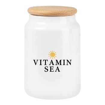 Vitamine Mer - Boîte à biscuits avec couvercle en bois - blanc - Devant