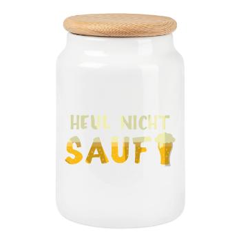 Beer Lovers Beer Saying Beer Drinkers Booze - Cookie Jar with Wooden Lid - white - Front