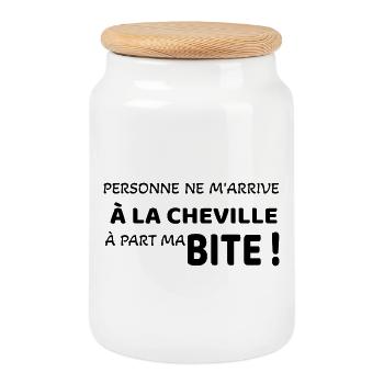 No one happens to me - Cookie Jar with Wooden Lid - white - Front