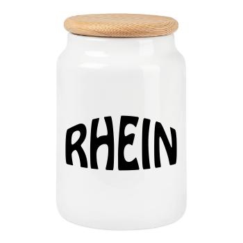 Rhine - Cookie Jar with Wooden Lid - white - Front