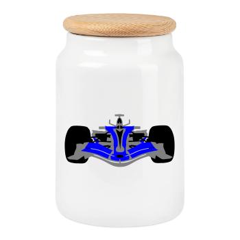bolid - Cookie Jar with Wooden Lid - white - Front