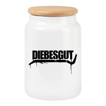 GRAFFITI - Boîte à biscuits avec couvercle en bois - blanc - Devant