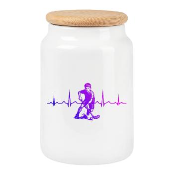 Vintage floorball design for floorball - Cookie Jar with Wooden Lid - white - Front