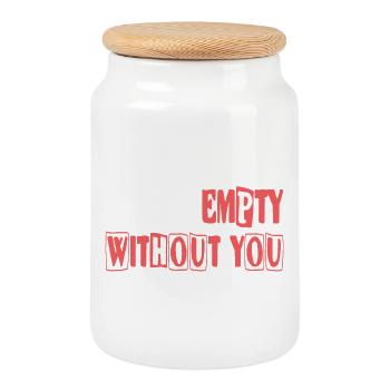 Feel empty without you - Keksdose mit Holzdeckel - Weiß - Vorne